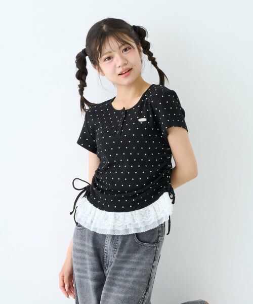 Lovetoxic / ラブトキシック Tシャツ | 【LTXC】フリルヘムドッキング半袖テレコ | 詳細5