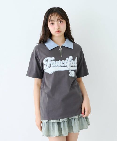 Lovetoxic / ラブトキシック Tシャツ | 【LTXC/綿100%】ルーズハーフジップ半袖T | 詳細5