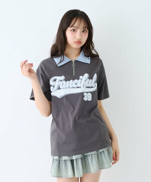 Lovetoxic / ラブトキシック Tシャツ | 【LTXC/綿100%】ルーズハーフジップ半袖T | 詳細6