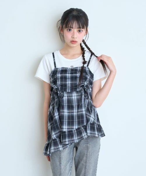 Lovetoxic / ラブトキシック その他トップス | 【LTXC/抗菌防臭】インナーつきイレヘムキャミチュニック（黒）