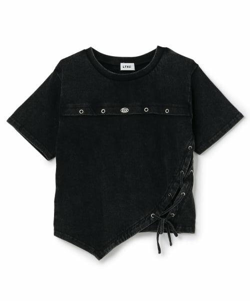 Lovetoxic / ラブトキシック Tシャツ | 【LTXC/綿100%】サマ見えサイドレースアップピグメント半袖T | 詳細12