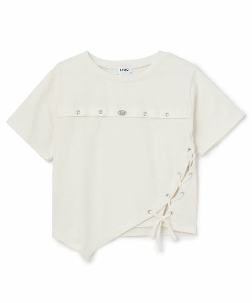 Lovetoxic / ラブトキシック Tシャツ | 【LTXC/綿100%】サマ見えサイドレースアップピグメント半袖T | 詳細13