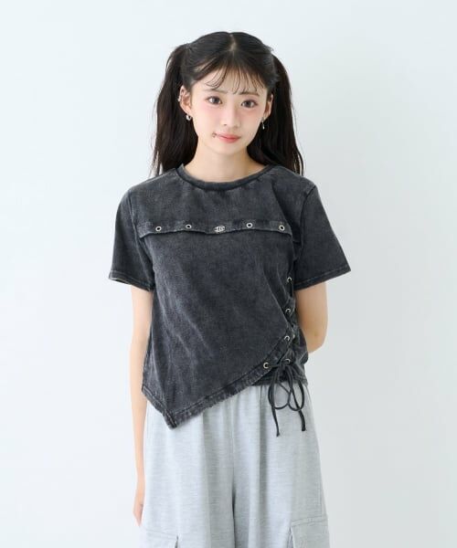 Lovetoxic / ラブトキシック Tシャツ | 【LTXC/綿100%】サマ見えサイドレースアップピグメント半袖T | 詳細7