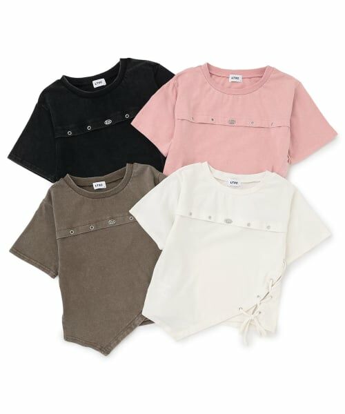 Lovetoxic / ラブトキシック Tシャツ | 【LTXC/綿100%】サマ見えサイドレースアップピグメント半袖T | 詳細9