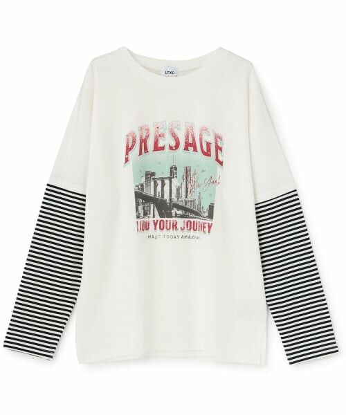 Lovetoxic / ラブトキシック Tシャツ | 【LTXC】袖レイヤード長袖T(オフ ホワイト)