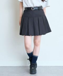 Lovetoxic / ラブトキシック ショート・ハーフ・半端丈パンツ | 【イージーケア】ベルトつきプリーツスカート