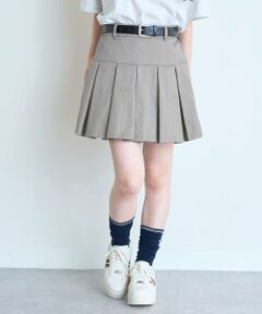 Lovetoxic / ラブトキシック ショート・ハーフ・半端丈パンツ | 【イージーケア】ベルトつきプリーツスカート