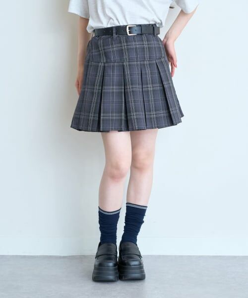 Lovetoxic / ラブトキシック ショート・ハーフ・半端丈パンツ | 【イージーケア】ベルトつきチェックプリーツスカート | 詳細10