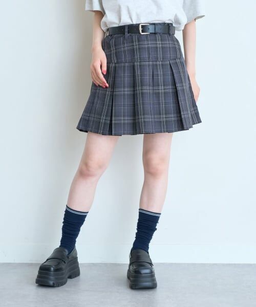 Lovetoxic / ラブトキシック ショート・ハーフ・半端丈パンツ | 【イージーケア】ベルトつきチェックプリーツスカート | 詳細11