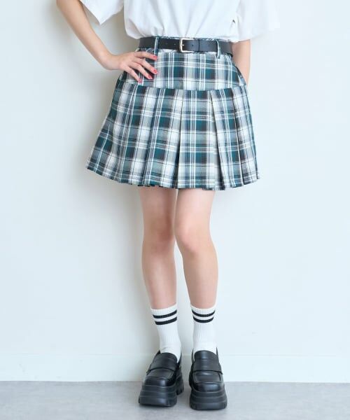 Lovetoxic / ラブトキシック ショート・ハーフ・半端丈パンツ | 【イージーケア】ベルトつきチェックプリーツスカート | 詳細4