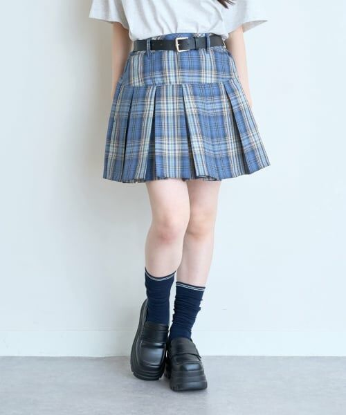 Lovetoxic / ラブトキシック ショート・ハーフ・半端丈パンツ | 【イージーケア】ベルトつきチェックプリーツスカート | 詳細7