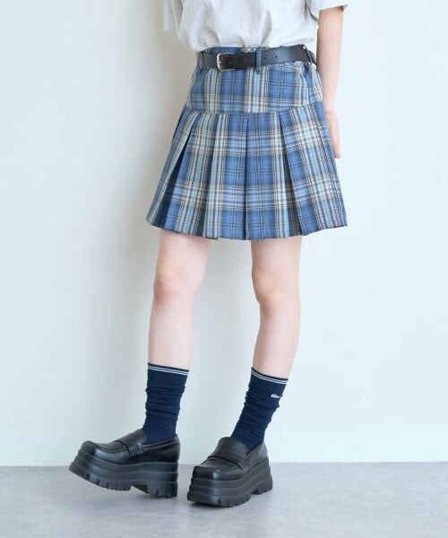 Lovetoxic / ラブトキシック ショート・ハーフ・半端丈パンツ | 【イージーケア】ベルトつきチェックプリーツスカート | 詳細9