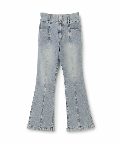 Lovetoxic / ラブトキシック その他パンツ | 【ストレッチ】スタイルアップフレアデニムパンツ(サックス)