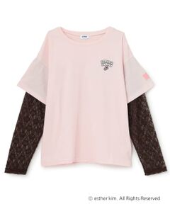 Lovetoxic / ラブトキシック Tシャツ | 【ESTHER BUNNY】【綿100%】袖レースレイヤードTシャツ