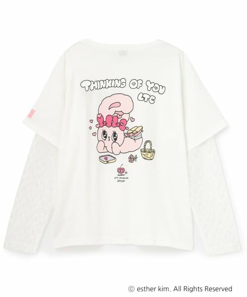 Lovetoxic / ラブトキシック Tシャツ | 【ESTHER BUNNY】【綿100%】袖レースレイヤードTシャツ | 詳細2