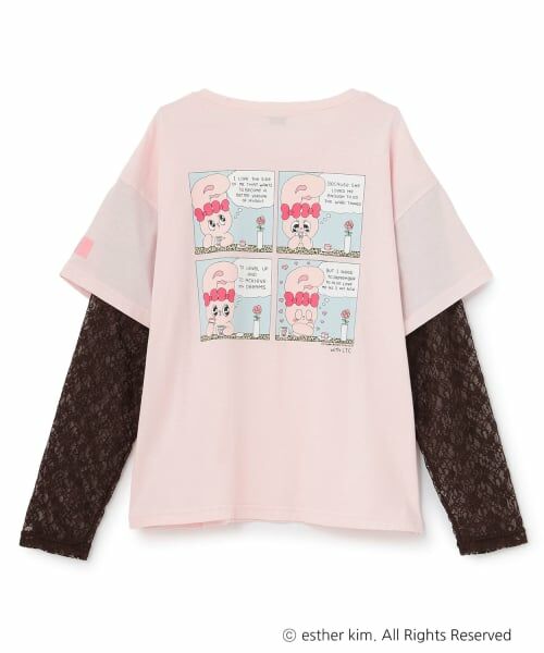 Lovetoxic / ラブトキシック Tシャツ | 【ESTHER BUNNY】【綿100%】袖レースレイヤードTシャツ | 詳細3