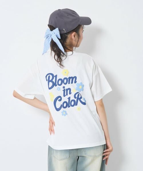 Lovetoxic / ラブトキシック Tシャツ | 【秒かわトップス】【GOODPRICE】【綿100%】発泡フラワーロゴ半袖T(オフ ホワイト)
