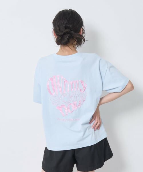 Lovetoxic / ラブトキシック Tシャツ | 【秒かわトップス】【GOODPRICE】【綿100%】バックハートロゴ刺しゅう半袖T(サックス)