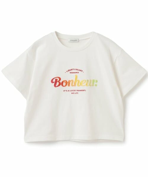 Lovetoxic / ラブトキシック Tシャツ | 【綿100%】グラデーションロゴ刺しゅう半袖T(オフ ホワイト)
