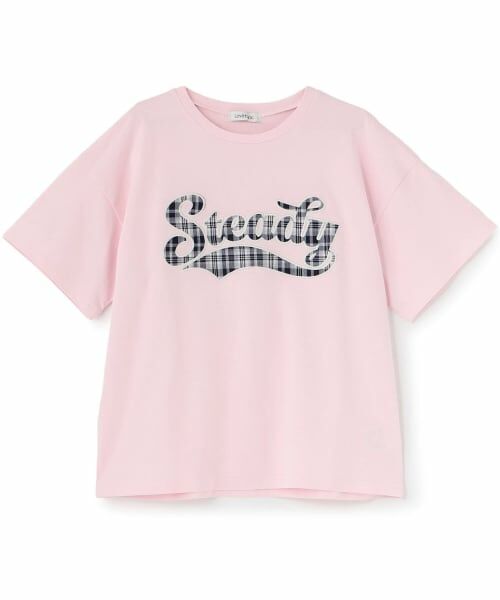 Lovetoxic / ラブトキシック Tシャツ | 【綿100%】チアロゴワッペンルーズ半袖T(ピンク)