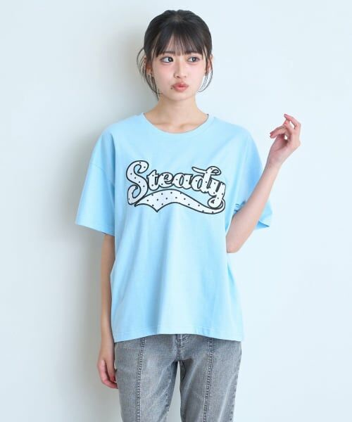 Lovetoxic / ラブトキシック Tシャツ | 【綿100%】チアロゴワッペンルーズ半袖T | 詳細8