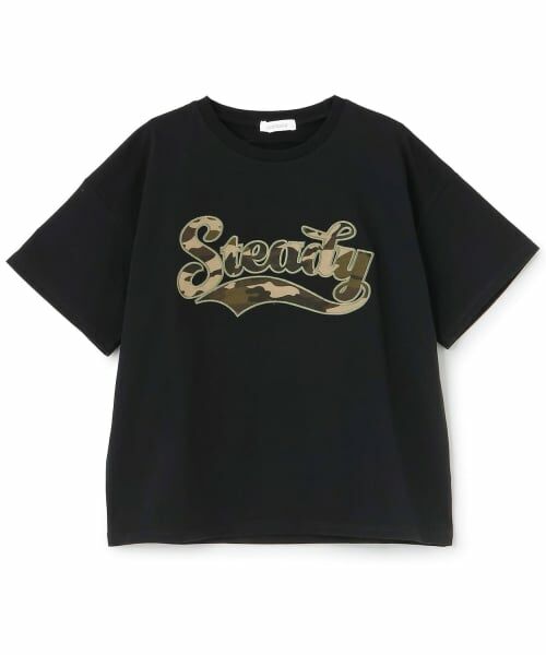 Lovetoxic / ラブトキシック Tシャツ | 【綿100%】チアロゴワッペンルーズ半袖T(黒)