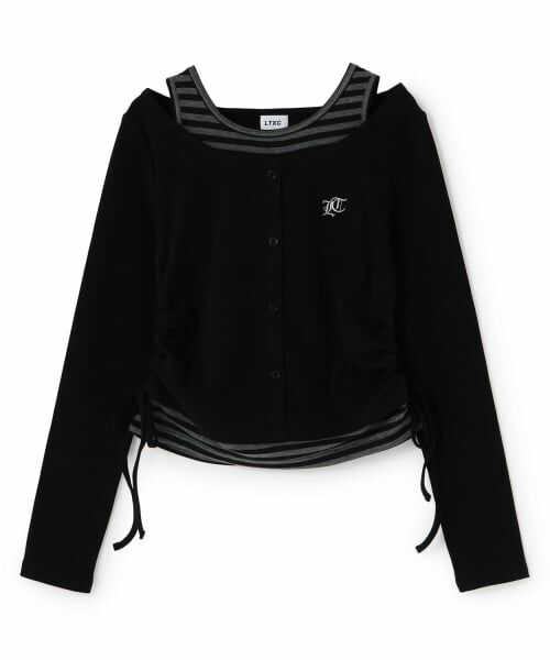 Lovetoxic / ラブトキシック Tシャツ | 【LTXC】レイヤード風長袖テレコ▼(黒)