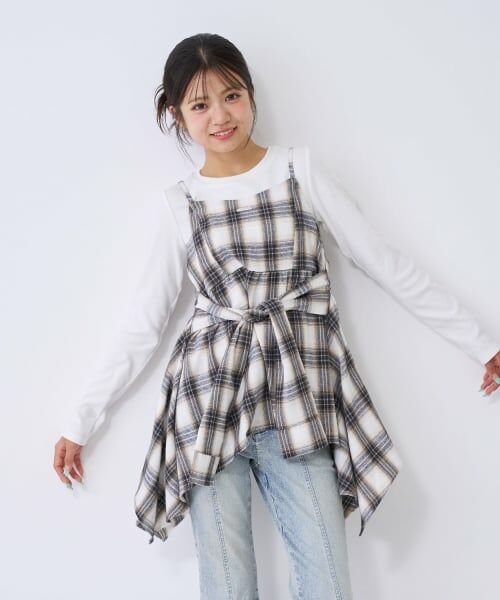 Lovetoxic / ラブトキシック その他トップス | 【LTXC】吸水速乾インナーつきチェックキャミチュニック▼ | 詳細2