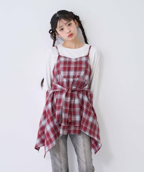 Lovetoxic / ラブトキシック その他トップス | 【LTXC】吸水速乾インナーつきチェックキャミチュニック▼ | 詳細3