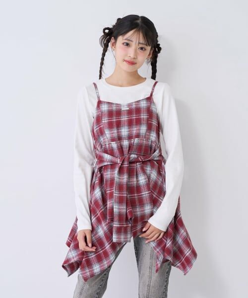Lovetoxic / ラブトキシック その他トップス | 【LTXC】吸水速乾インナーつきチェックキャミチュニック▼ | 詳細4