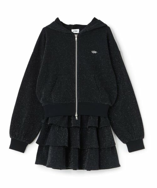Lovetoxic / ラブトキシック その他トップス | 【LTXC】ラメキラダブルジップパーカ\nティアードセットアップ(黒)