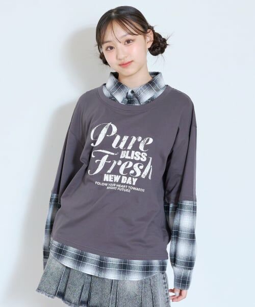 Lovetoxic / ラブトキシック ミニ丈・ひざ丈ワンピース | 【LTXC】フェイクレイヤードチェックシャツチュニックワンピ | 詳細5
