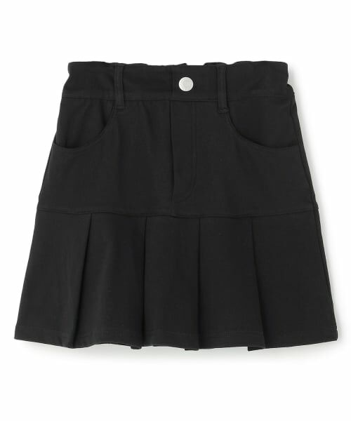 Lovetoxic / ラブトキシック ショート・ハーフ・半端丈パンツ | 【みんなの声/ストレッチ】デニムライクカットプリーツスカート(黒)