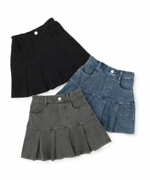 Lovetoxic / ラブトキシック ショート・ハーフ・半端丈パンツ | 【みんなの声/ストレッチ】デニムライクカットプリーツスカート | 詳細6