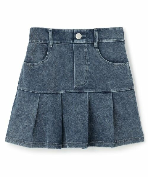 Lovetoxic / ラブトキシック ショート・ハーフ・半端丈パンツ | 【みんなの声/ストレッチ】デニムライクカットプリーツスカート | 詳細7