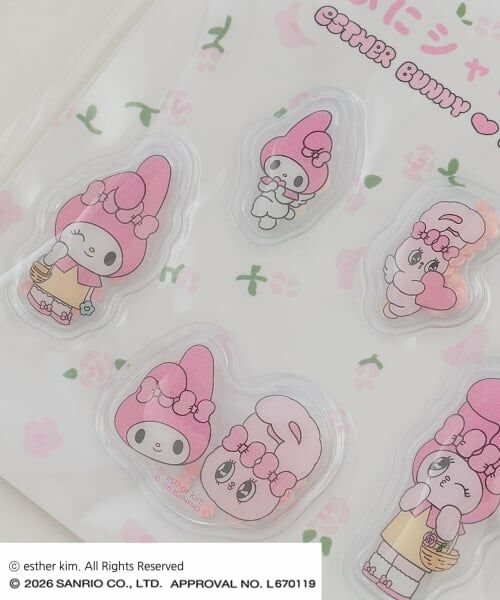 Lovetoxic / ラブトキシック ステーショナリー | 【エスターバニー×マイメロディ】ぷにシャカシール | 詳細2