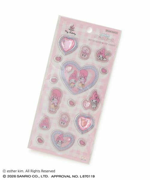 Lovetoxic / ラブトキシック ステーショナリー | 【エスターバニー×マイメロディ】キラキラジュエルシール（オフ ホワイト）