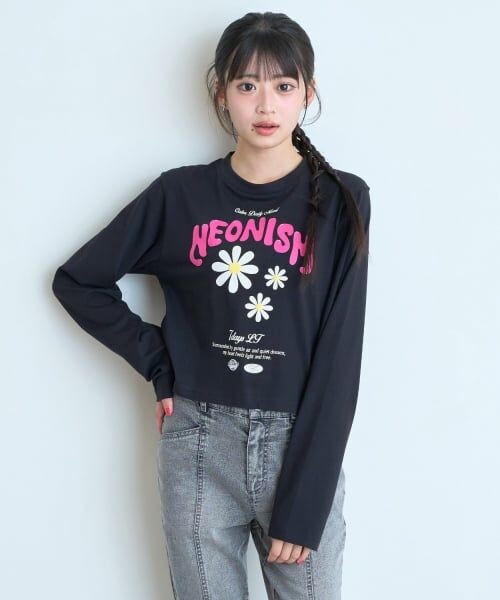 Lovetoxic / ラブトキシック Tシャツ | 【7days/綿100%/GOODPRICE】フラワーロゴ長袖Tシャツ | 詳細4