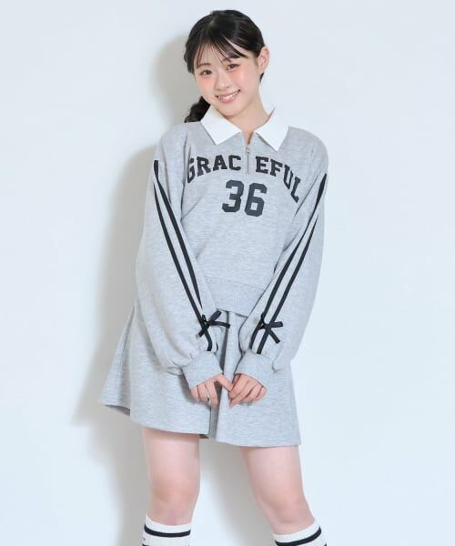 Lovetoxic / ラブトキシック その他トップス | 【7days】ハーフジップセットアップ(トップ グレー)