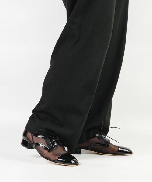 Luca Grossi / ルカ グロッシ パンプス | チュールレースアップシューズ（BLK）