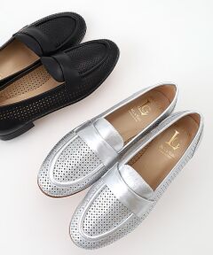 Luca Grossi / ルカ グロッシ フラットシューズ | パンチングレザーフラットローファー