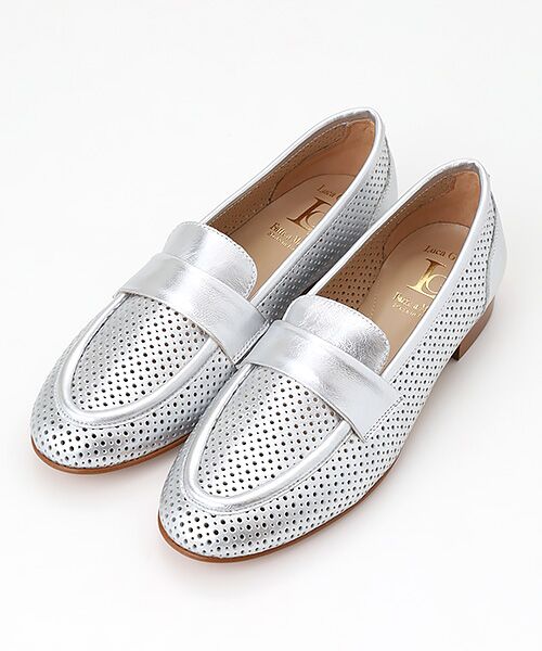 Luca Grossi / ルカ グロッシ フラットシューズ | パンチングレザーフラットローファー | 詳細1