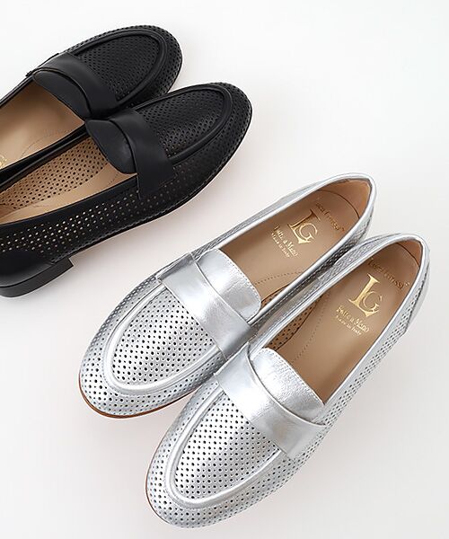 Luca Grossi / ルカ グロッシ フラットシューズ | パンチングレザーフラットローファー（SV）