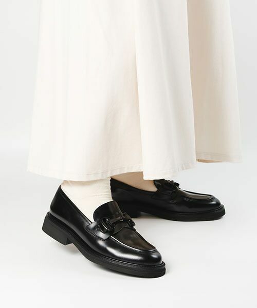 Luca Grossi / ルカ グロッシ フラットシューズ | ソフトレザービットローファー（BLK）