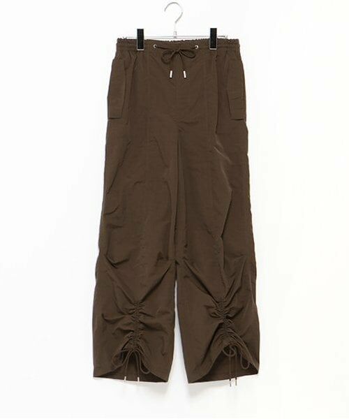 LUKU nari / ルクナーリ その他パンツ | シャーリングワイドパンツ（茶）