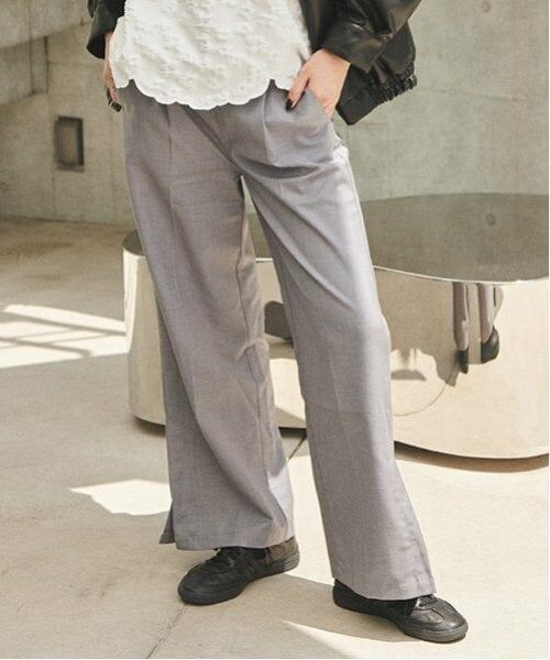 LUKU nari / ルクナーリ その他パンツ | セミワイドタックパンツ（グレー）