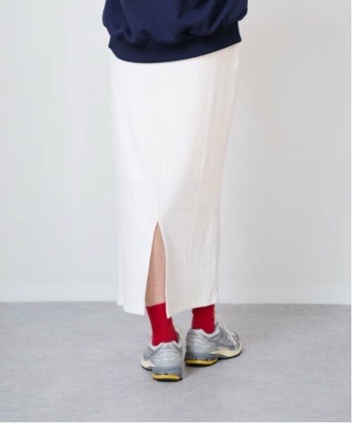 LUKU nari / ルクナーリ ミニ・ひざ丈スカート | カットリブタイトスカート | 詳細3