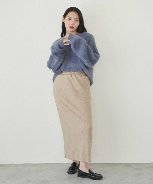 LUKU nari / ルクナーリ ミニ・ひざ丈スカート | カットリブタイトスカート | 詳細8