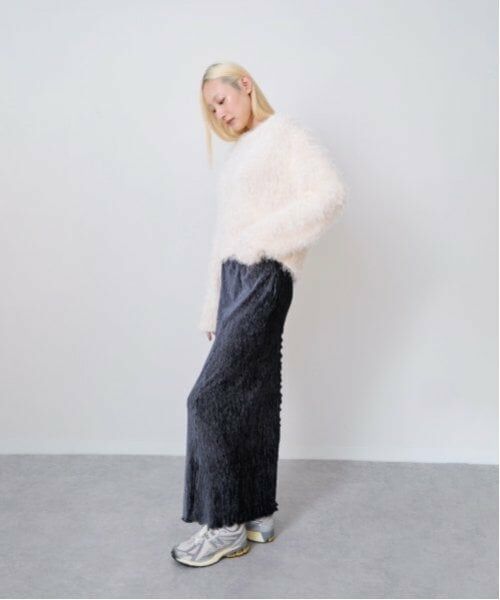 LUKU nari / ルクナーリ ミニ・ひざ丈スカート | ベロアプリーツスカート | 詳細1