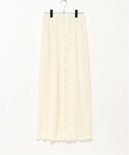 LUKU nari / ルクナーリ ミニ・ひざ丈スカート | ベロアプリーツスカート（アイボリー）